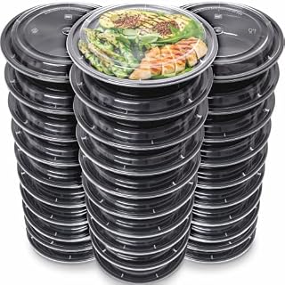 [30 Pack] Meal Prep Containers Reusable with Airtight Lids - Stackable Microwavable Dishwasher Safe Freezer Food Containers - Food Prep Portion Control Storage Boxes - Lunch Containers Bento Boxes