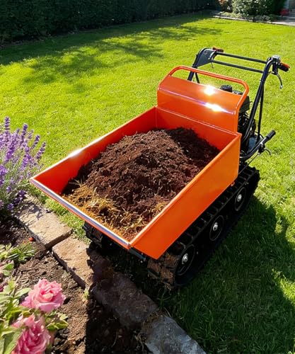 Motorized Gas-Powered Wheelbarrow with Dumper and All-Terrain Wheels