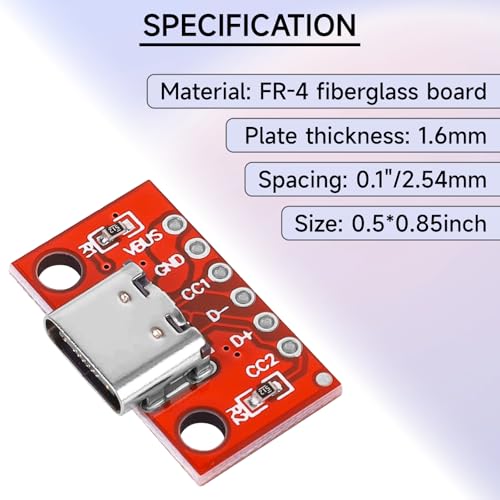8PCS USB Tipo C tablero de prueba conector hembra USB3.1 miniatura 7