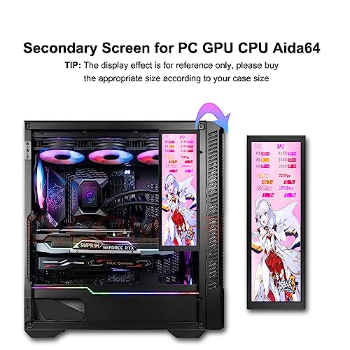 Image of wisecoco 7.84 Inch Mini Monitor HD IPS 1280x400 Secondary Screen Stretched Bar LCD Display with Casing for Laptop Computer Speed Temperature Windows Aida64 CPU GPU Monitoring