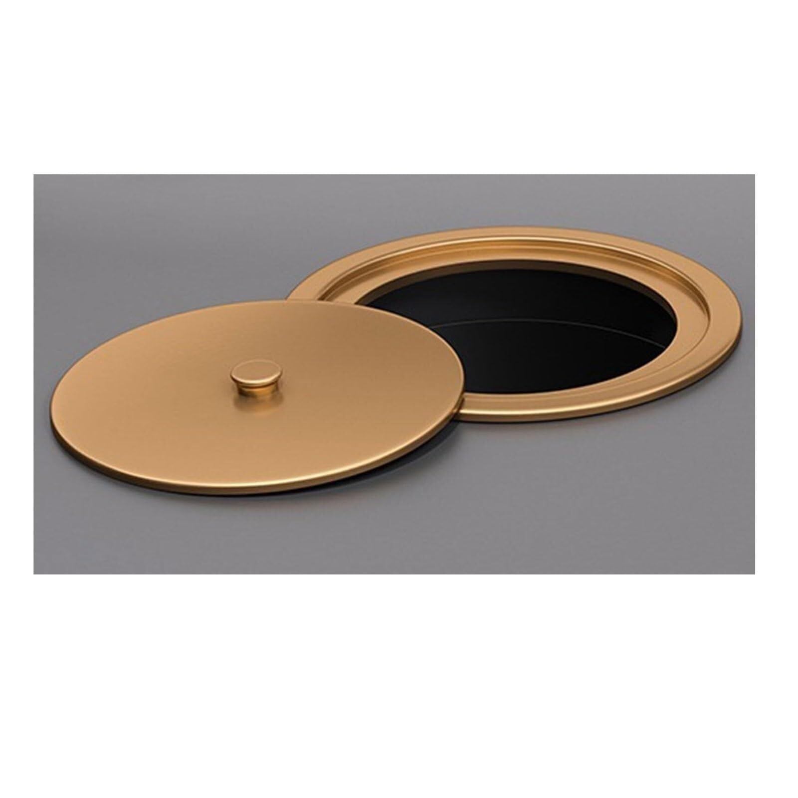 DFGHNBVC Round Trash Grommet Countertop Trash Bin Lid Hidden Trash Can Lid 304 Stainless Steel Waste Chute Cover Built-In Waste Chute Lid,Rose Gold-D22Cm