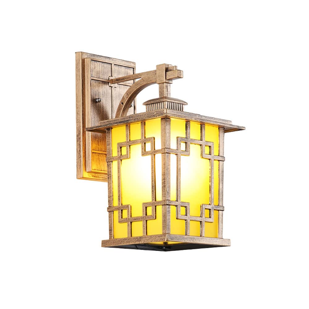 NHPJFDC E27 Vintage Outdoor Wall Sconces - IP65 Waterproof Aluminum Light Fixture for Patio, Porch, and Backyard Black/Bronze Finish(Bronze)