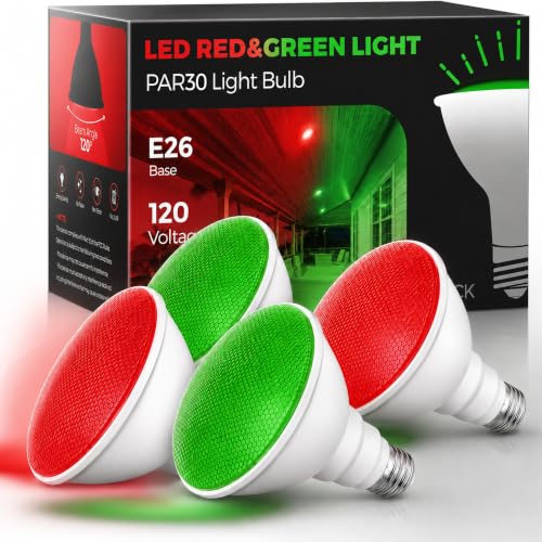 Image of L LOHAS LED Red Green Christmas Flood Light Bulbs, PAR30 LED Flood Light