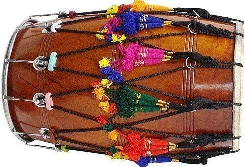 JAPS BIZ® Punjabi Bhangra Dhol Natural Color Kacha Pakka Shesham Wood ...