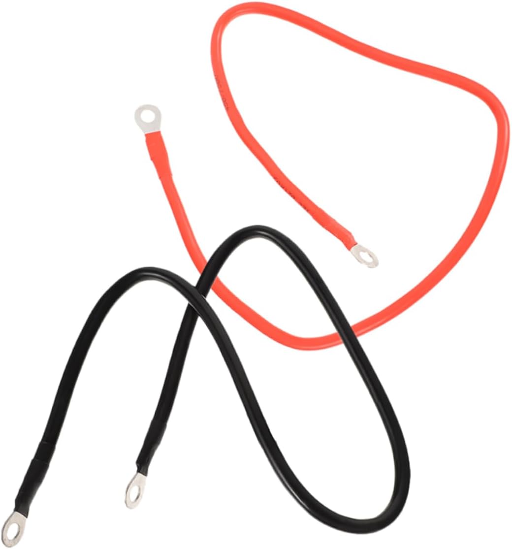 High Amp Capacity Battery Cables Set with Lug Terminals 1 Pair Flexible Black and Red Automotive Cables for Car RV Boat and Motorcycle Battery Connections