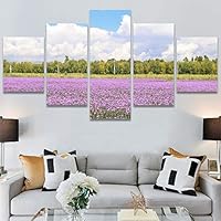 SIGNWIN 5 Panel Canvas Wall Art Modern Art Bohemian Bouquet Colorful Cool Floral Group Multicolor Photography Realism for Home Decorations Ready to Hang - 60