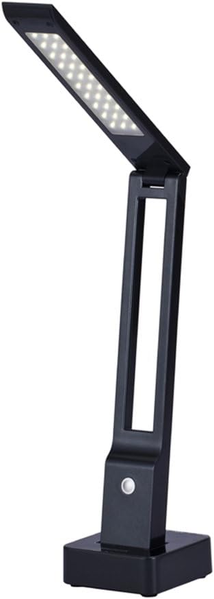 Dimmable LED Desk Lamp Eye Care Rechargeable Emergency Light, Piano Black