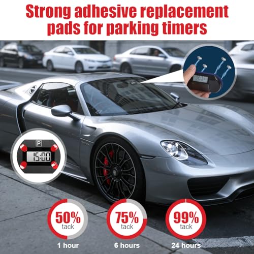 vsshe 12 Stück Magnetische Einseitige Ersatz-Klebepads, doppelseitige Ersatzpads und Magnetfolie, Klebepad für elektronische Parkscheiben, Parkuhrpad für Windschutzscheiben
