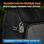 Forge Luggage Locks TSA Approved 6 Pack Black, Small Combination Lock with Zinc Alloy Body, Open Alert, Easy Read Dials, for Travel Suitcase, Bag, Backpack, Lockers. - Image 5