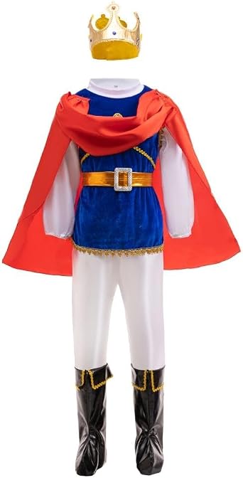 Dressy Daisy Royal Prince Charming Costume Set with Crown for Kids Boys Halloween Birthday Party Dress Up Outfit