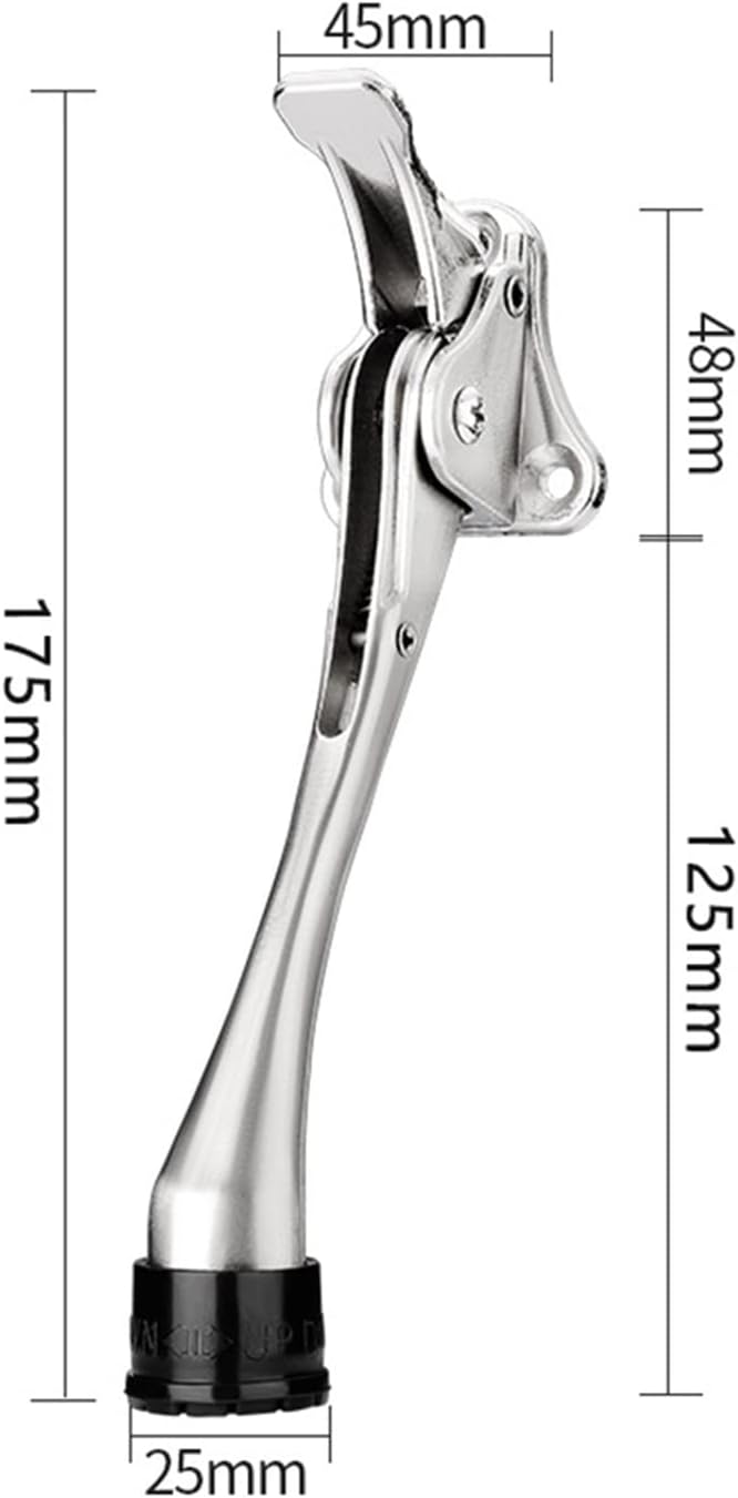 Simple Semi-Automatic Door Stopper Heavy Duty Silent Swing Door Stop Height Adjustable Slip Rubber Foot Pad Pedal Door Stop 1Pcs (Color : Black, Size : 1 Packs)