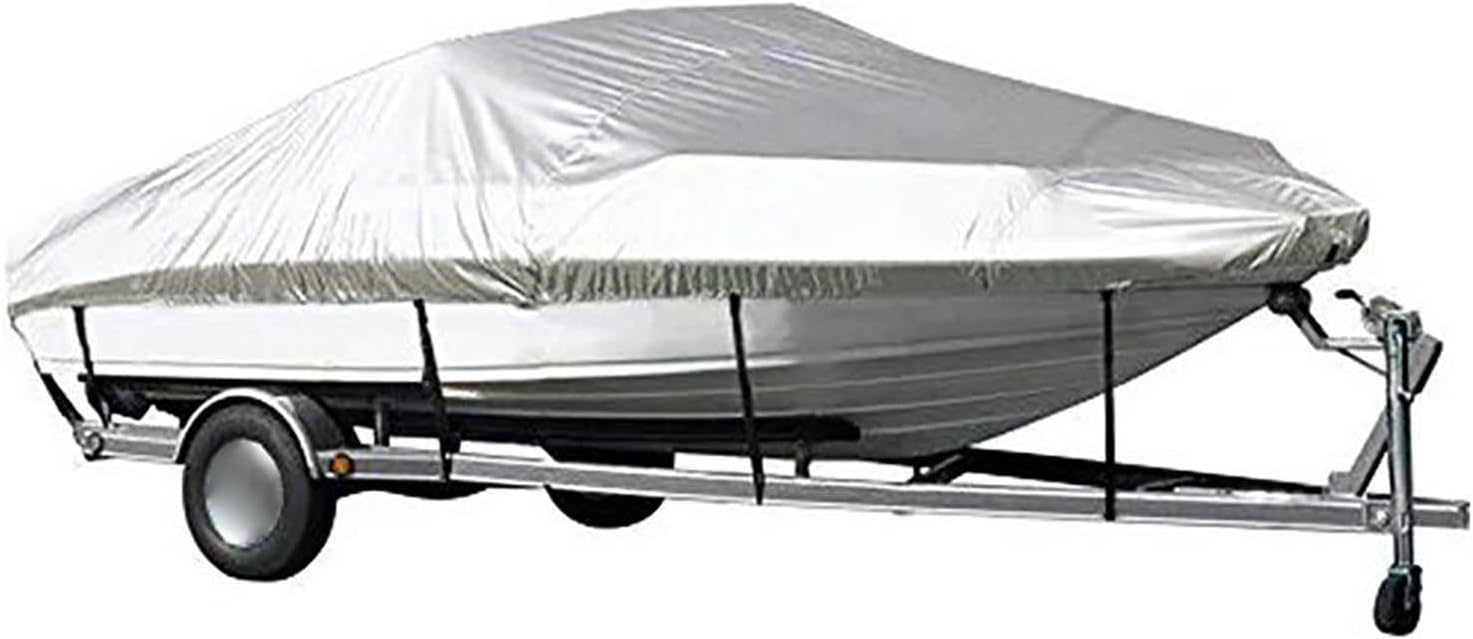Waterproof Runabout Boat Cover for Bayliner 175 Bowrider, Trailerable Boat Cover,Center Console Boat Cover Kayak Cover,Fits V-Hull Fishing Bass Boat,C Blue