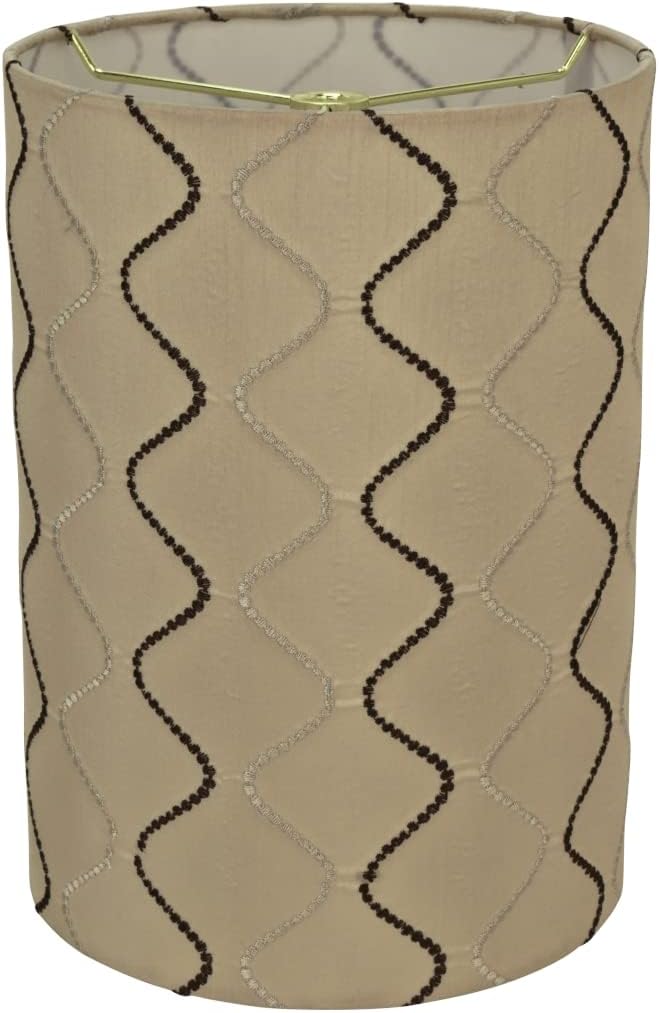 Aspen Creative 31266A Transitional Drum (Cylinder) Shaped Spider Construction Lamp Shade in Yellowish Brown, 8" wide (8" x 8" x 11")