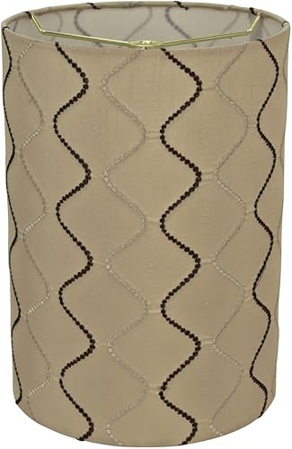 Aspen Creative 31266A Pantalla de lámpara de construcción de araña con forma de tambor de transición (cilindro) en color marrón amarillento, 8