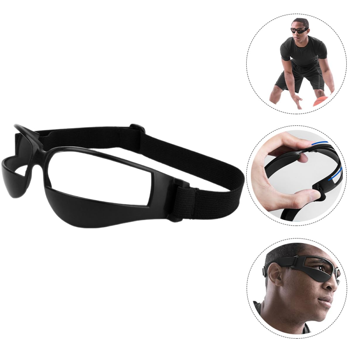 Kisangel 3piezas Gafas De Baloncesto Ajustables Para Entrenamiento Gafas Deportivas Portátiles Sin Lentes Protección Para Regatear Adecuadas Para Adolescentes y Adultos