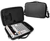 Herr Ozean Moderner Hartschalen-Reisekoffer für Akai Professional MPC Sample – Tragetasche für Portable Groovebox und Audio-Sampler, Carbonfaser-Schwarz