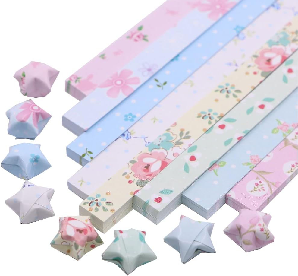 Origami Paper Strips - Pastel Lucky Star Paper - 1590 Sheets - 24.5X1.2CM - DIY Crafts & Origami