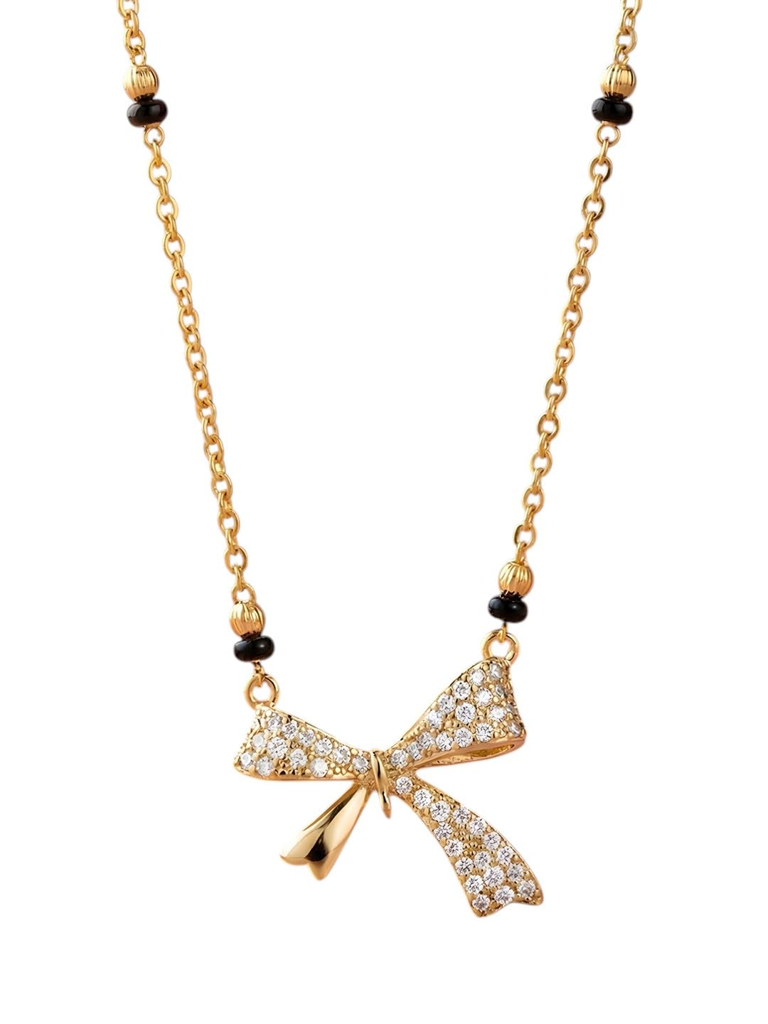 Adiva Mangalsutra For Women Stylish | Long Mangalsutra For Women | Black Beads Chain | Attractive | Perfect For Parties Family Functions & Other Occasions