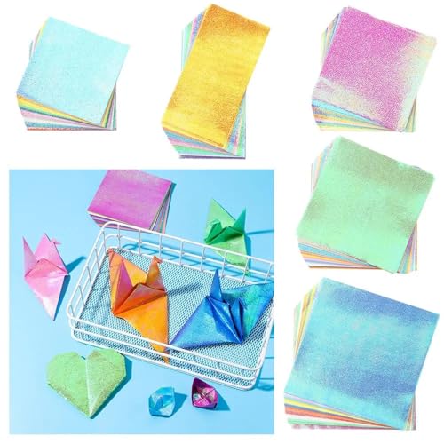 Papier origami pailleté recto brillant avec un format carré idéal pour projets de bricolage - 2