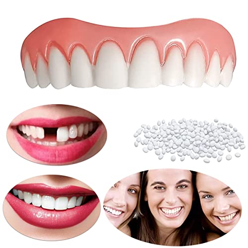 Instant Fake Teeth, Dental Veneers For Temporary Tooth Restoration Repair, Upper And Lower Jaw Veneers Dentures Socket, Denture Repair Kits, Fix Your Smile At Home Within Minutes! (Upper Teeth) #TOP5