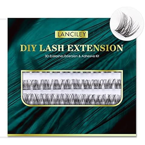 Lanciley Cluster Lashes with Glue 50Pcs False Eyelashes Individual Lashes Clusters DIY Lash Extension Kit Super Thin Band Reusable Soft & Comfortable 10/12/14/15/16mm - Butterfly Style Cover