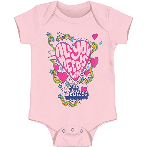 Boys Beatles Need Love Creeper Bodysuit Large Pink