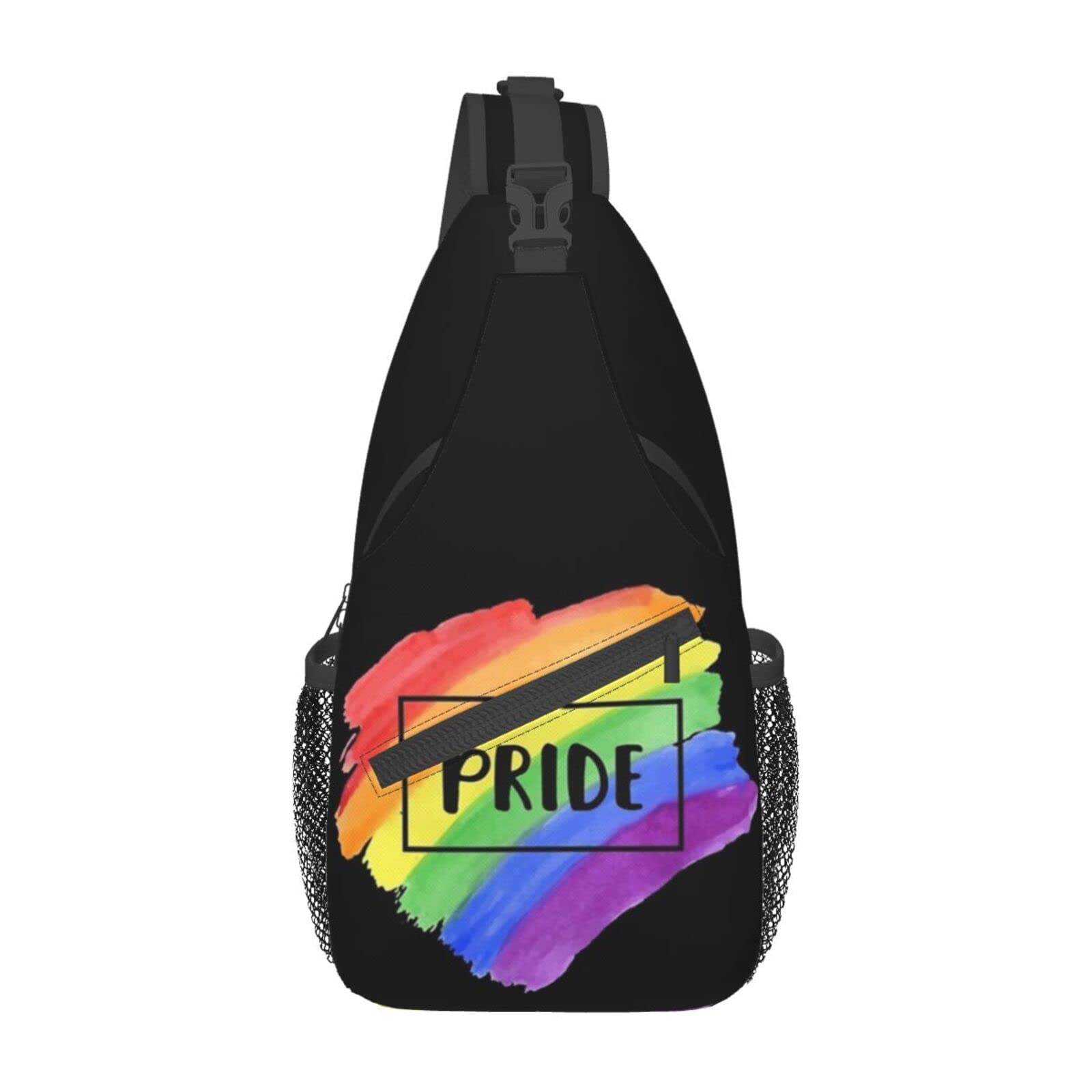 skdjowu Rainbow LGBT Pride Sling Backpack, Multipurpose Lgbt Crossbody Shoulder Bag Travel Hiking Daypack for Men Women