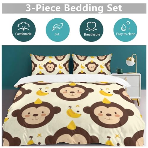 Housse de couette douce animal 220 x 240 cm avec fermeture éclair pratique
