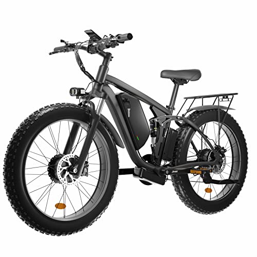 Zeegr Smlro Ebikes For Adults, 26" X 4" Fat Tire Electric Bike For Adults,Dual Motor Awd 2000 Watt 48V 22.4Ah 35Mph Adult Ebike Long Range 40-60 Miles With Hydraulic Disc Brakes(Black) #TOP25