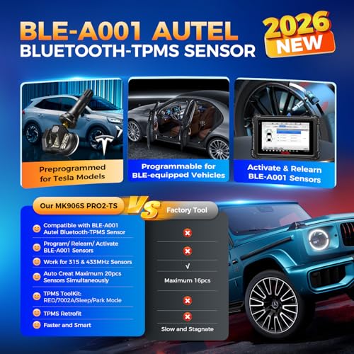 Image of Autel Scanner MaxiCOM MK906S PRO2-TS TPMS Programming Tool, ECU Coding, 2026 Multilingual of MS906 PRO2-TS, V2.0 of MS906 PRO-TS MK906 PRO-TS MP900TS MS906MAX, 3K+ Bidirectional, 40+ Reset, CANFD DoIP