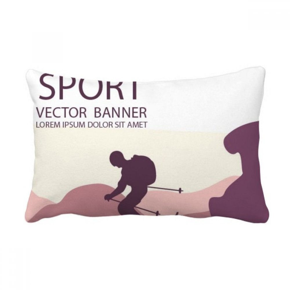 Housse de coussin ski poles grand format pour ambiance chalet de montagne