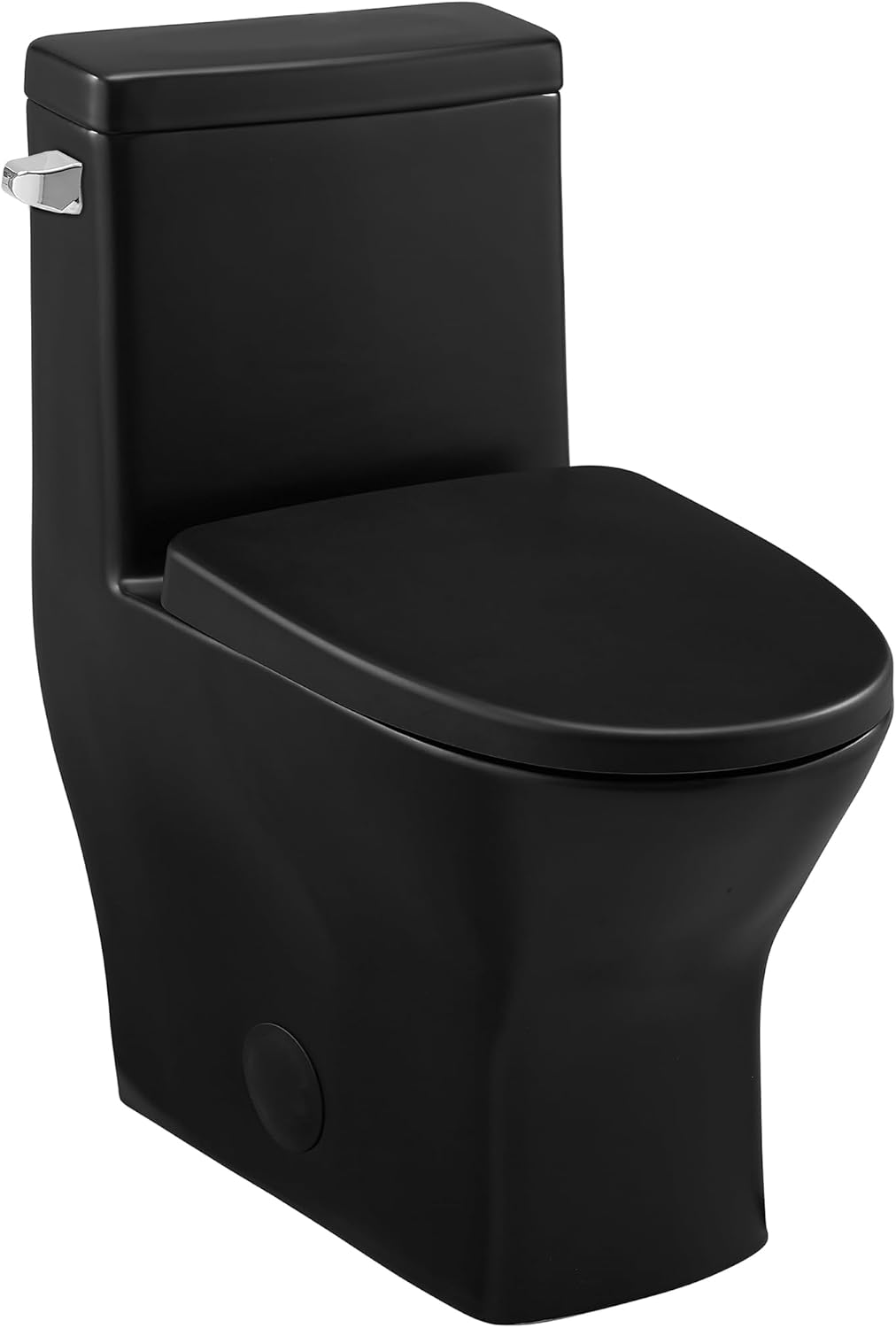 Swiss Madison Sublime II One-Piece 12" Rough-in 1.28 GPF Left Flush Round Compact Toilet in Matte Black