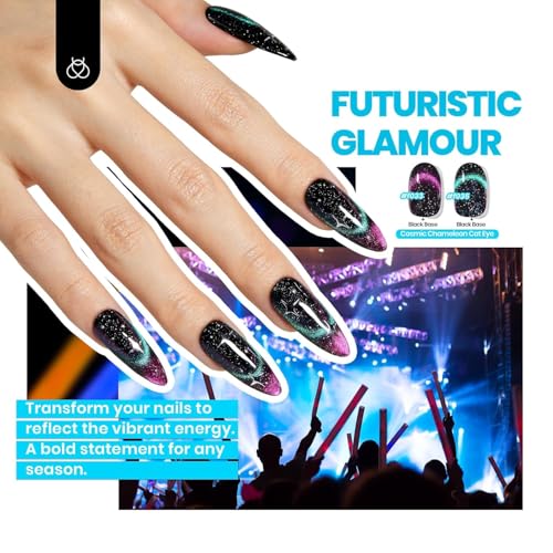 Image of Beetles Cat Eye Gel Nail Polish Set - 36 Colors Red Purple Brown Green Burgundy Magnetic Gel Polish Kit Base Glossy Matte Top Coat Soak Off UV DIY Salon Nail Art Gift for Women