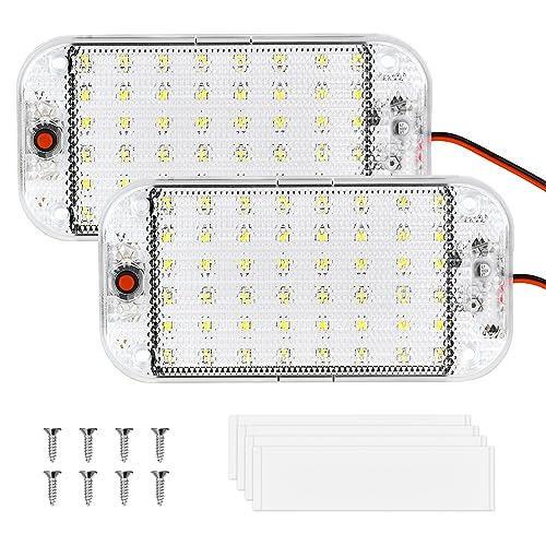 URAQT 48 LED Innenbeluchtung Auto, 2 Stück Super Hell 800LM 12V LED KFZ Innenraumbeleuchtung mit Schalter 6000K Weißlicht Kfz Beleuchtung… – Ansicht 8