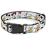 Disney Collar para mascotas, collar de perro, hebilla de plástico, Sensational Six Buddy Pose Blocks blanco, multicolor, 16 a 23 pulgadas, 1.5 pulgadas de ancho