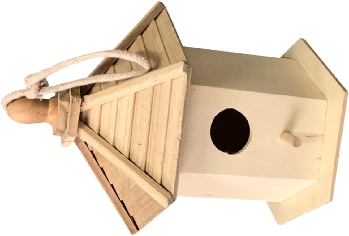 BESPORTBLE 2pcs Bird Decorations Outdoor Birdhouse Wooden Bird Cage Unique Home Ornament