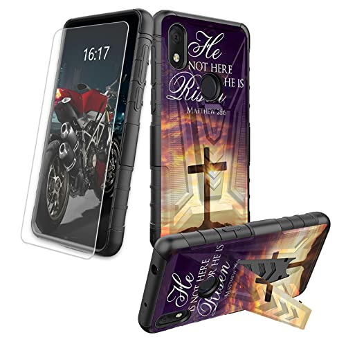 Funda Jitterbug Smart 3 con cristal templado y soporte de cruz cristiana Jesús