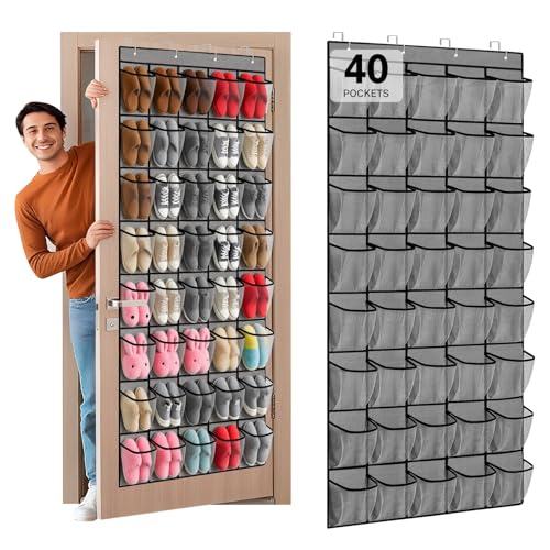 Hualleko 40-Pocket Over-the-Door Shoe Organizer