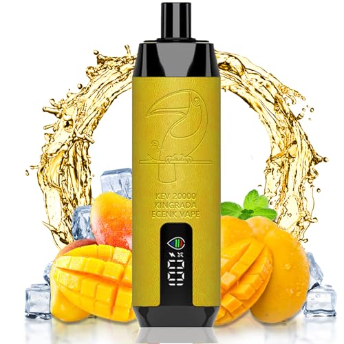 電子タバコ 使い捨て VAPE シーシャ 20,000回吸引可能 持ち運び ベイプ LEDディスプレイ搭載 充電式 爆煙 肺に直達 快感を与える 10風味 たばこ ニコチンなし タールなし 禁煙 煙量調節可能 個別防塵キャップ付き Kingrada (トリ