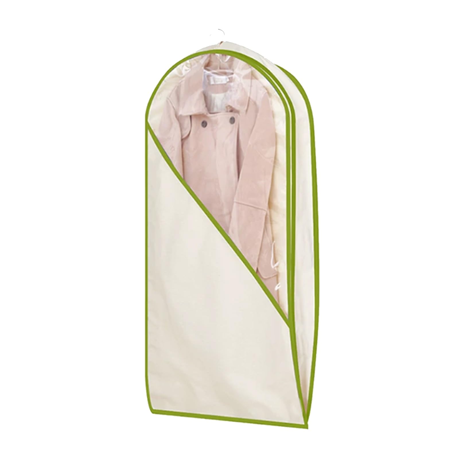 Funda Ropa Armario, Bolsas para Guardar Ropa Fabricadas Lona de Algodón Ventana Transparente, Aptas para Chaquetas Plumón Trajes Gala Abrigos(Green,60 * 10 * 130cm/24 * 4 * 51in)