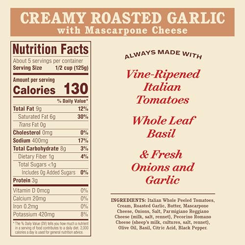 Image of Rao's Homemade Creamy Roasted Garlic with Mascarpone Sauce, 24 Oz Jar