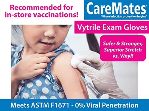 Caremates Vytrile Disposable Medical Exam Gloves Latex Free, Powder Free, X-Large - 100Ct #TOP2