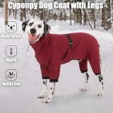 Cyponpy Hundemantel mit Beinen Wintermantel Hund Wasserdicht Warm Hundepullover Fleece Hundejacke Reflektierend Reißverschluss Winterjacke Hund Hunderegenmantel Wasserdicht Kleine Mittelgross Hunde