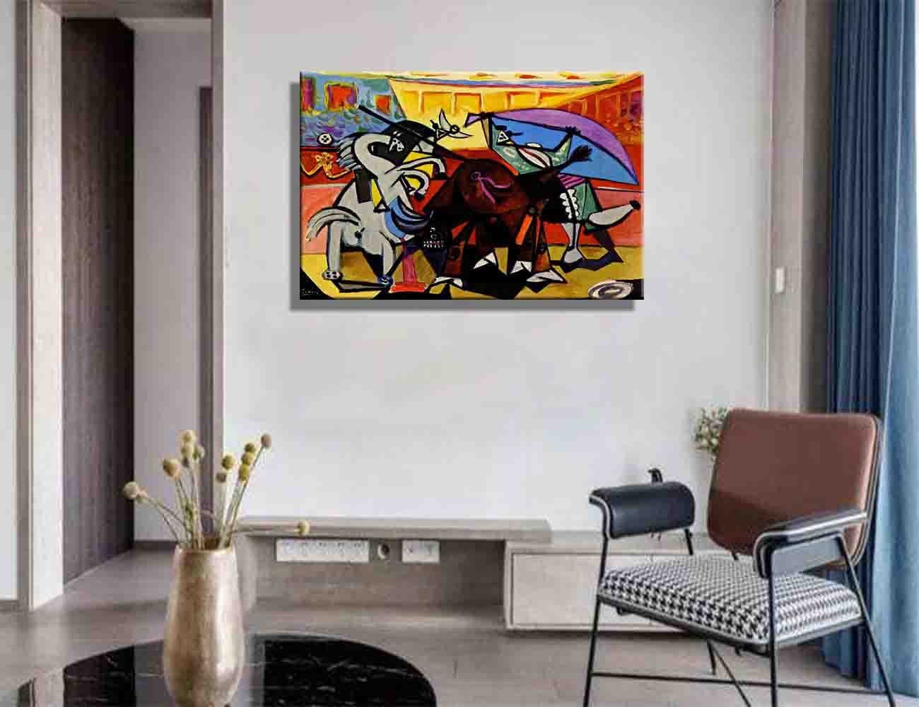 Amazon.co.jp: ピカソ-闘牛アートパネル ゴッホ油絵風景画 壁絵