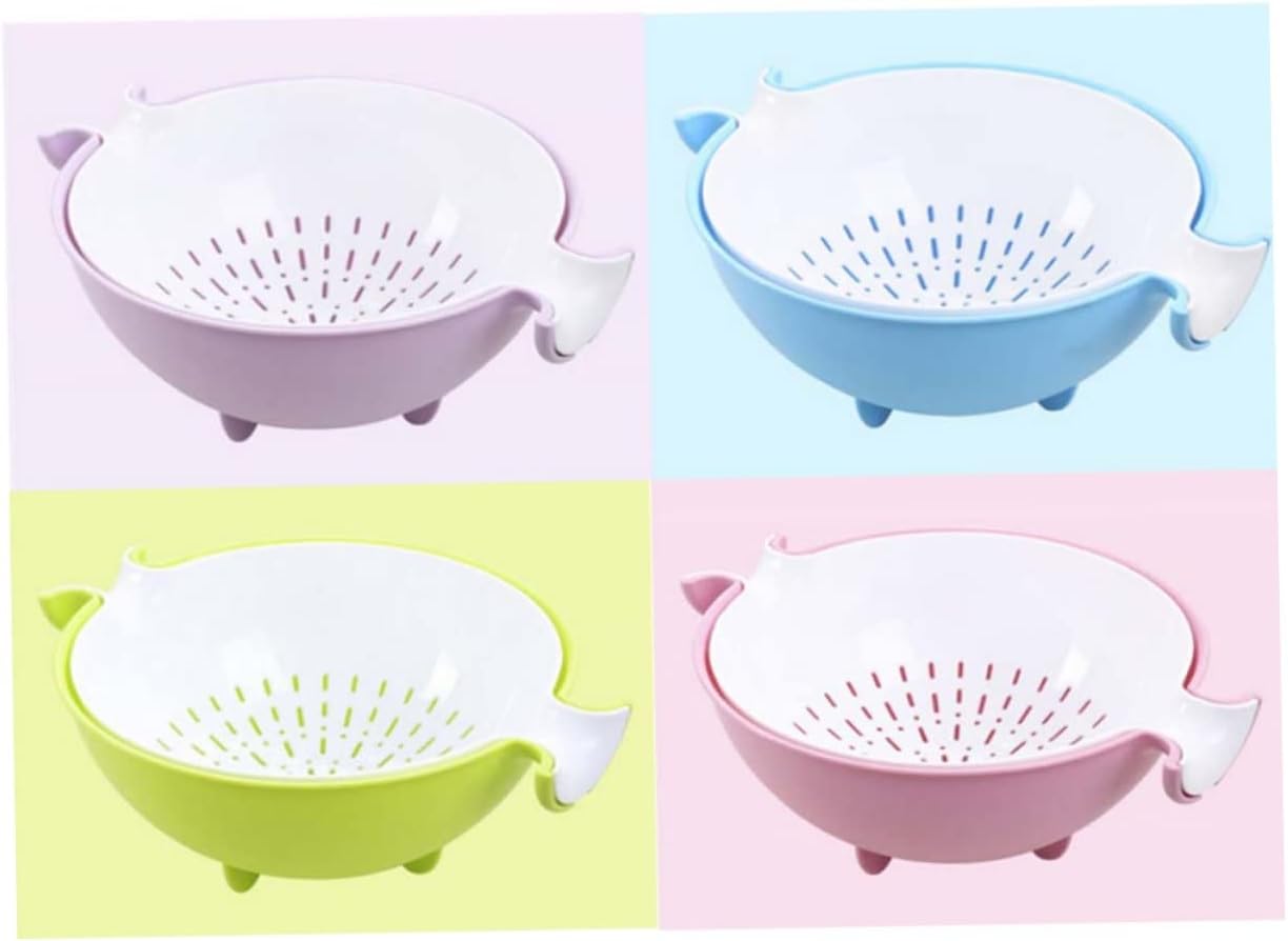 STOBAZA 2pcs Kitchen Sink Strainer Colander Bowl Sets Large Plastic Strainer for Vegetables Pasta Fruits
