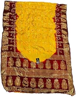 PK HUB Women's Bandhej Silk Saree with Zari Work