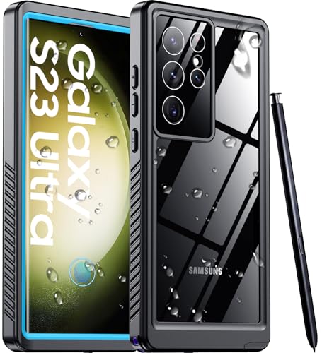 Coque antichoc Samsung S23 Ultra étanche avec protection écran bleue