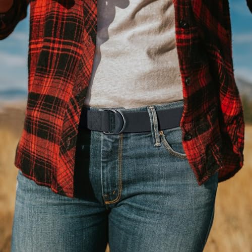 5-Packs Canvas Belt Web Fabric Casual Belt with Zinc Alloy Buckle Double D-ring for Men Women4