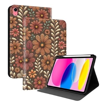 Generic case Compatible with iPad Pro 11 inch (M4) 2024 (Motif : Flower Cluster) Premium Leather flip case Pattern