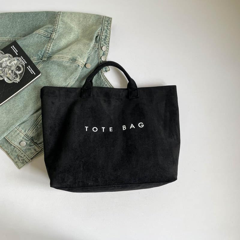 Suede Tote Bag for Women Large Soft Tote Bag for Work Travel Letter Print Hobo Bag Fashion Handbag - Image 7